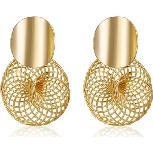 South Korea Celebrity Inspired Earrings Female Retro Multi-Layer Circle Ear Stud Metal Normcore Style