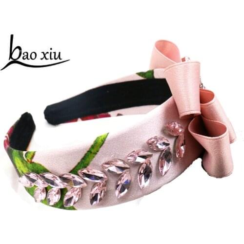 2019 Fashion runway headwear women exaggerated trendy ladies ribbon flower hair hoop tiaras bridal hair accessories high quality