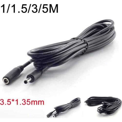1/1.5/3/5M Male Female DC 5-24V Power Cable Extension Power Cord Adapter 3.5mmx1.35mm Connector for CCTV Cable Security Camera
