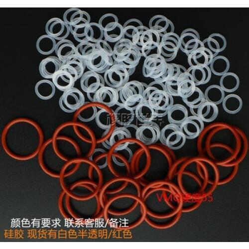 100PCS Silicone type Oring high temperature non-toxic sealing ring wire diameter 2MM outer diameter 6.5mm-25mm
