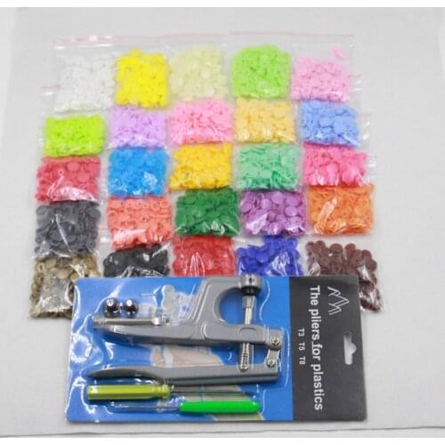11.5mm 500 lots T5 resin combined button plastic button installation tool pliers snap button quilt cover buttons 30 colors color