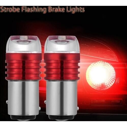 2pcs auto 1157 led BAY15D P21/5W t20 7443 strobe flash light brake blink light Lamp Bulb DC12 red white Auto Tail Stop Light