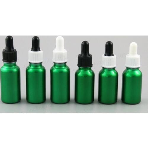 200 x Empty Refillable Paint Green Glass Dropper Bottles for Essential Oil Glass Piepette Dropper Container 15ml 20ml