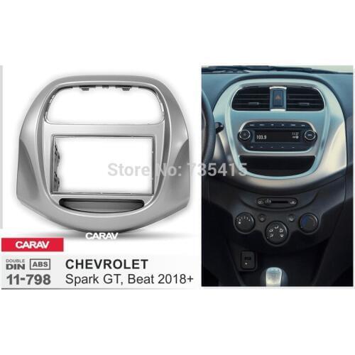 2Din Car Stereo Radio Fascia Panel Plate Frame Kit for CHEVROLET Spark GT, Beat 2018+ w/pocket
