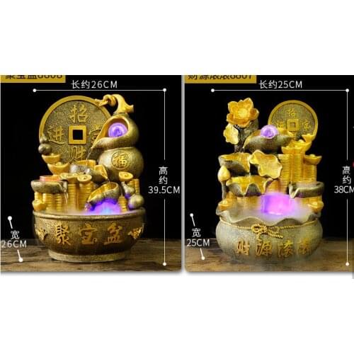 38 cm cornucopia lucky feng shui water fountain water landscape fish tank humidifier home decoration