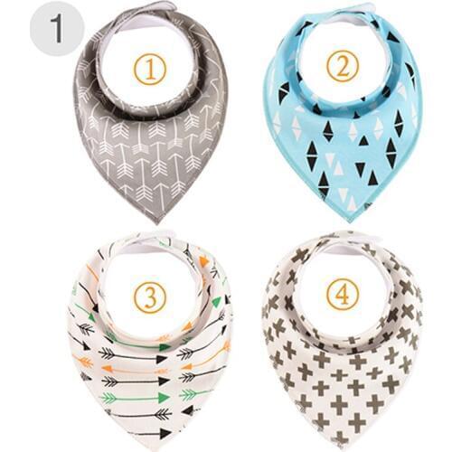 4Pcs/Lot Kids Cute Bandana Bibs Newborn Toddler Baby Boy Burp Cloths Bib Infant Waterproof Feedings Accessories Dropshipping