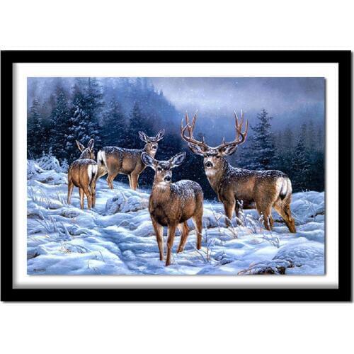 5D Diy Diamond Painting crystal Snow Deer Diamond Embroidery diamond Pictures Of Rhinestones Crafts decor RS630