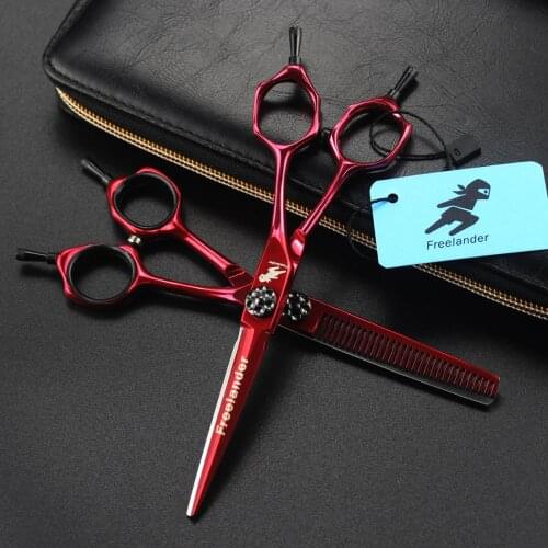 6inch Japanese 440C professional high quality hair cutting thinning scissors straight handle high-grade A word scissors