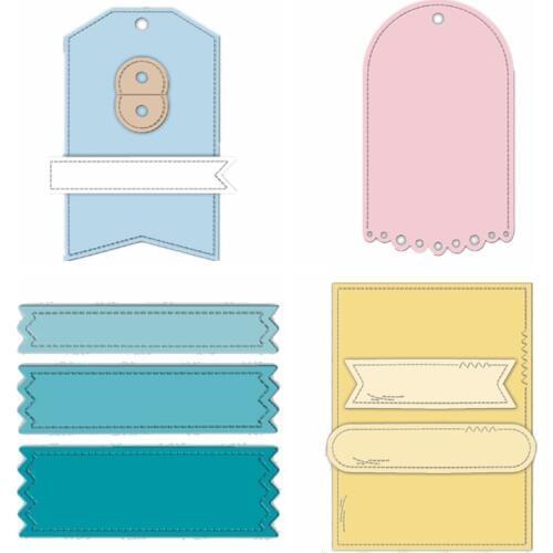 Banner & Tag & Label Metal Cutting Dies Stencil For Scrapbooking Album Photo Paper Cards Making Crafts New 2019 Dies Decorative