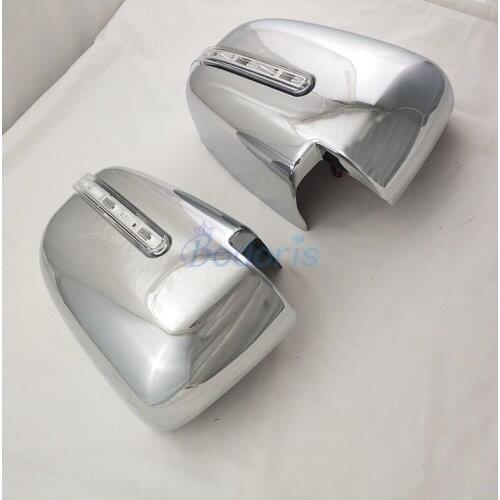 Side Mirror Cover Door Rearview Overlay Caps Shell With LED lamp Chrome For Mitsubishi Triton L200 2016 2017 2018 Auto Accessory