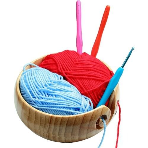 Wood Yarn Bowl 14cm wooden Knitting Crochet Storage Bowls For Knitting Needle Storage Holder DIY Handmade Knitting Supplies