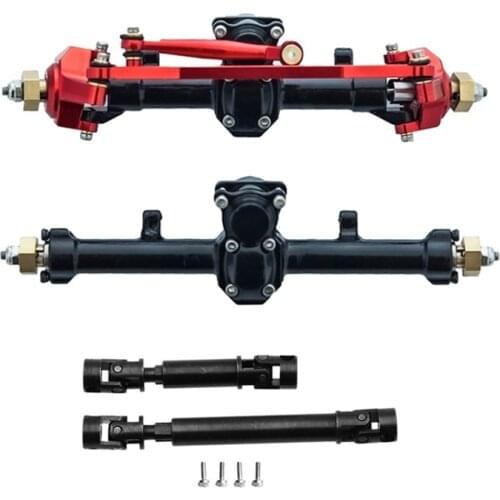 For Axial SCX24 1/24 RC Crawler Car Metal Front & Rear Axle Complete Axles with Drive Shaft Upgrade Parts Accessories