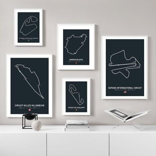 F1 Formula 1 Championship Race Track Car Wall Art Canvas Painting Nordic Posters And Prints Pictures For Living Room Home Decor