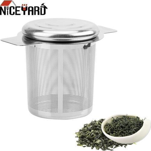 NICEYARD Lid Tea and Coffee Filters Stainless Steel Tea Infusers Basket Reusable Fine Mesh Tea Strainer with 2 Handles