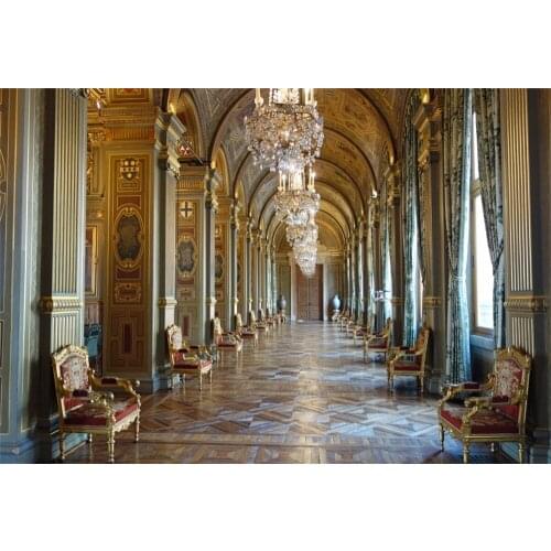 Laeacco Palace Interior Pillars Armchair Passage Dome Photography Backgrounds Customized Photographic Backdrops For Photo Studio