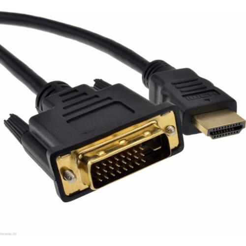 3FT HDMI to DVI D 24+1 Male Gold Adapter Cable HDTV LED LCD Cord Plug