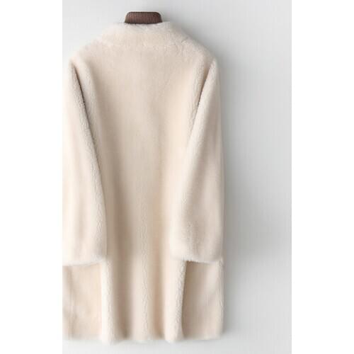 Jacket AYUNUSE 100% Wool Winter Real Coat Long Sheep Shearing Fashion Fur Coats and Jackets Women 2020 Y722 KJ4667