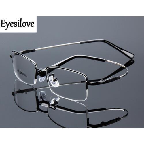 Eyesilove fashion half-rim optical frames metal myopia glasses frame for men women prescription glasses