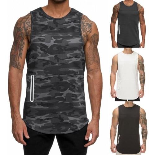 Mens Workout Running Casual Top New Men Vest Solid Color Quick Dry Summer Patchwork Sleeveless Bodybuilding Top for Sports