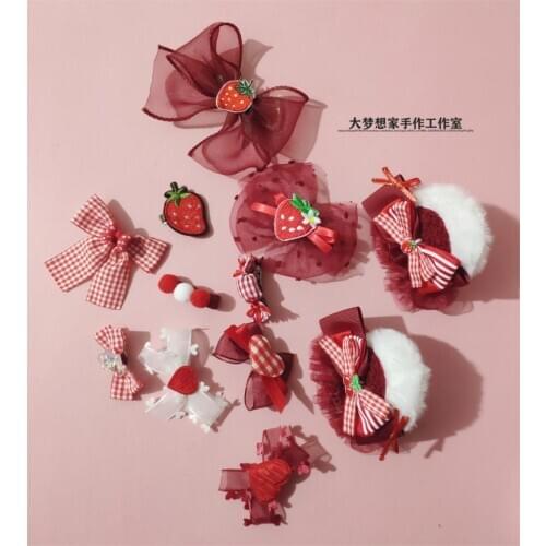 Original hand-made bear ear side clip set lolita small accessories headwear hair accessories