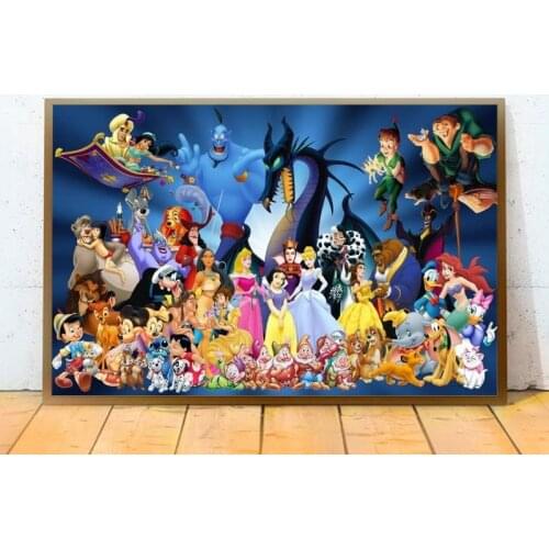Disney Characters A Night of Princess Wall Art Canvas Painting Nordic Posters and Prints Home Decoration Pictures Room Decor