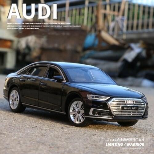 New Audi A8 Diecast Car Model With Pull Back Sound Light Collection Gift Toys For Children Free Shipping