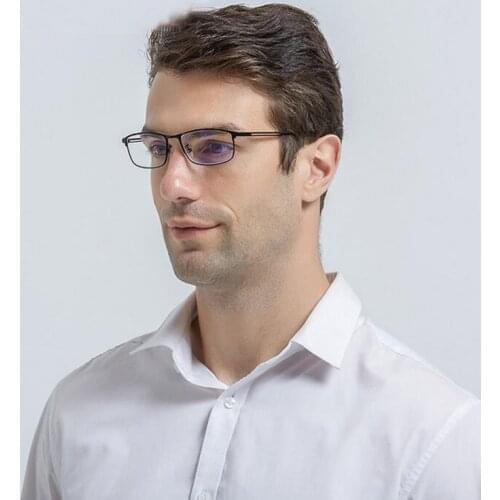 2021 New Arrive Anti Blue Ray Reading Glasses Metal Square Frame Reading Newspaper Glasses +100--+350 R3001