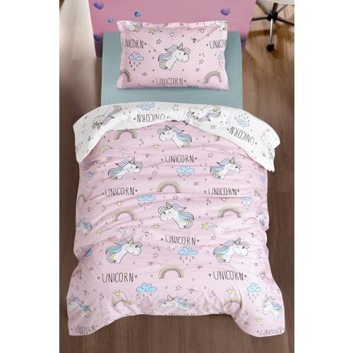 2021 new Season Ranforce Duvet Cover Set Single Personality Unicorn Patterned Cotton printed young children bedding set pink 160x220