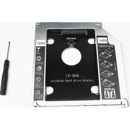 2016 new style 2nd Caddy For Apple Macbook Pro A1278 A1286 A1297 SATA HDD to ODD DVD RW BOX Caddy 9.5mm with LED light