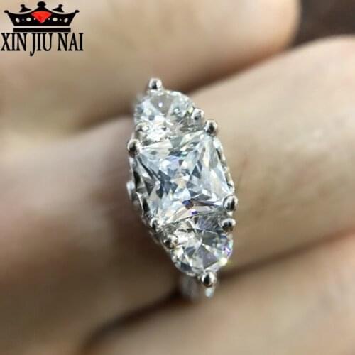 Exaggerate big diamond rings in Europe and America with square zircon tri-diamond series exaggerate Palace retro-floral gold