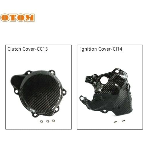 OTOM Motorcycle Clutch Ignition Cover Protector Carbon Fiber Motocross Engine Crankcase Stator Magneto Guard For HONDA CRF250R