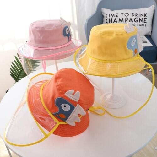Dinosaur party Anti-fog Bucket Hats Boys Girls Dust Protection Hat Kids Outdoor Travel UV Protect Fisherman Hats Sun Caps Child