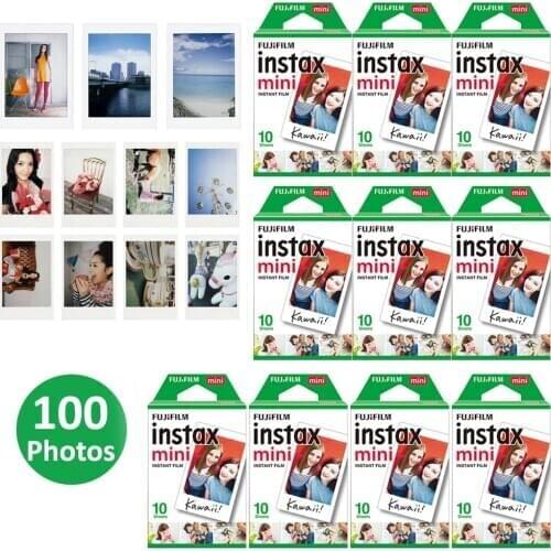 Authentic 100 Sheets Fujifilm Instax Mini White film for Fuji 7s 8 9 11 Instant Photo Camera SP2 SP1 LINK Printer