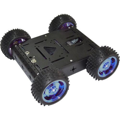 4WD Four Drive Intelligent Robot Car Chassis For Arduino Load-Bearing Aluminum Alloy Car Body Cross-Country Robot DIY RC Toy