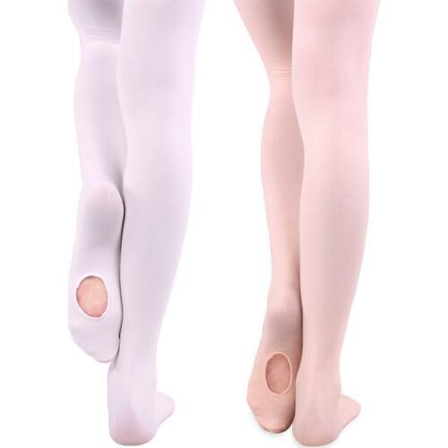 Professional velvet children and adults' dance pantyhose white pink skin and black Ballet dance tights with holes