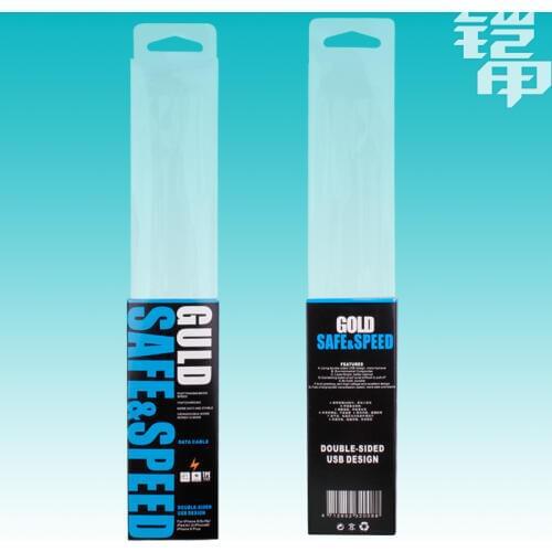 Clear PVC Packing box For iPhone 5 6 7 Plus Xiaomi USB Cable Data Line Package without printing 500PCS KJ-571