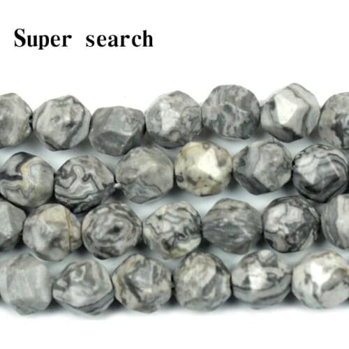 Cut Surface Polished 15 Inch Natural Round Stone Beads, Map Stone Beads For Jewelry Making, 6 / 8/10mm Bracelet Making Beads