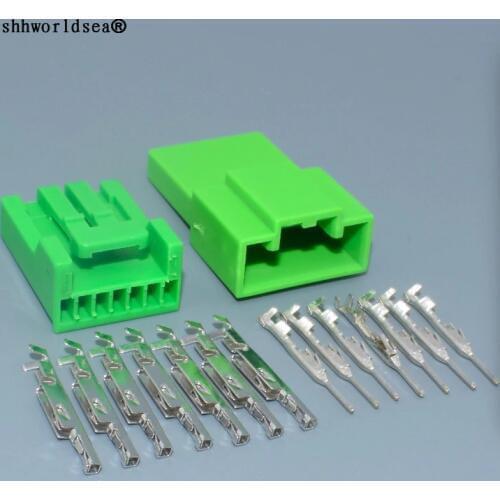 Shhworldsea 7 Pin 1.2mm series automotive instrument wiring harness plug green car connector with terminal DJ7071A-1.2-11/21 7P