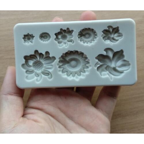 Silicone DIY Cake Decorating Mold Flowers Shape Sugar Craft Fondant Mold Silicone Lace Mat Chocolate Molds MR126