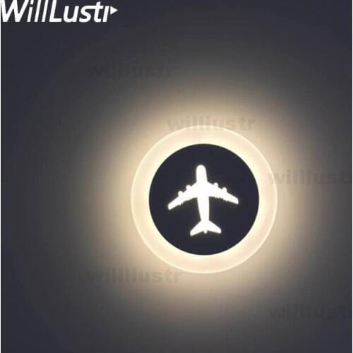 Modern engraved cartoon lighting LED wall sconce metal acrylic ceiling lamp cute plane smile music diamond gear love night light