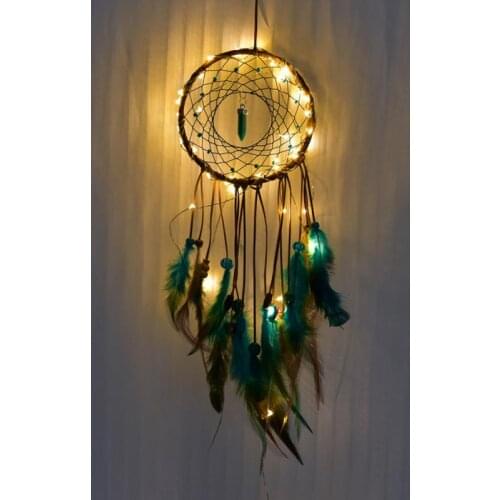 Dreamcatcher Led Handmade Dreamcatchers Feathers Night Lights Dream Catchers Wall Hanging Home Room Decorations Dropshipping Hot