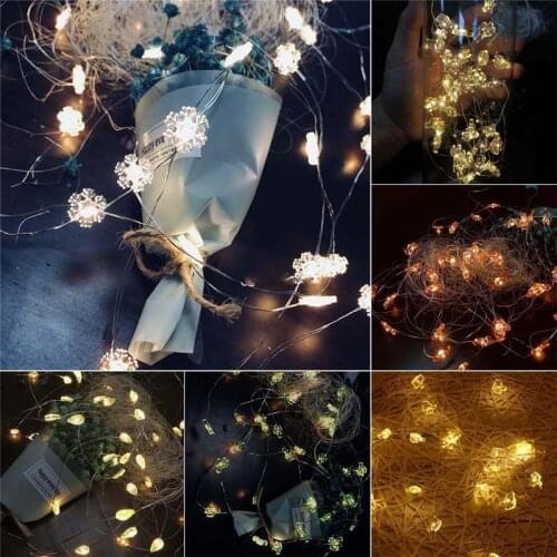 2M LED String Lights Copper Wire Lamp Christmas Garlands Festoon Fairy Light Christmas Party Home Room Decorations