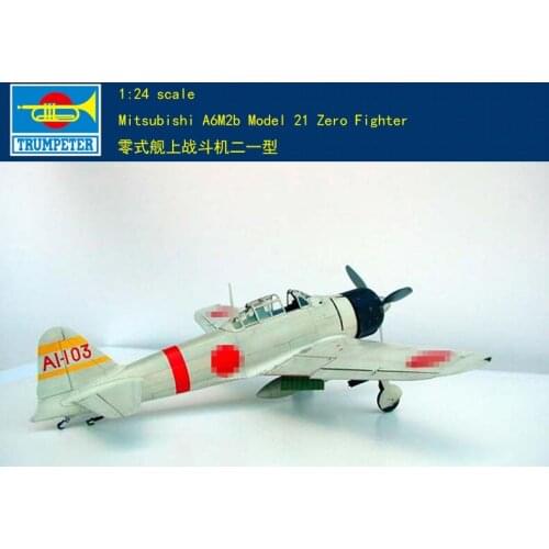 TRUMPETER MITSUBISHI A6M2b MODEL 21 ZERO FIGHTER 1/24 MODEL KIT #02405