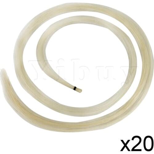 Yibuy 20 Hanks 32" Musical Instruments Parts Violin Bow Hair Horsehair White