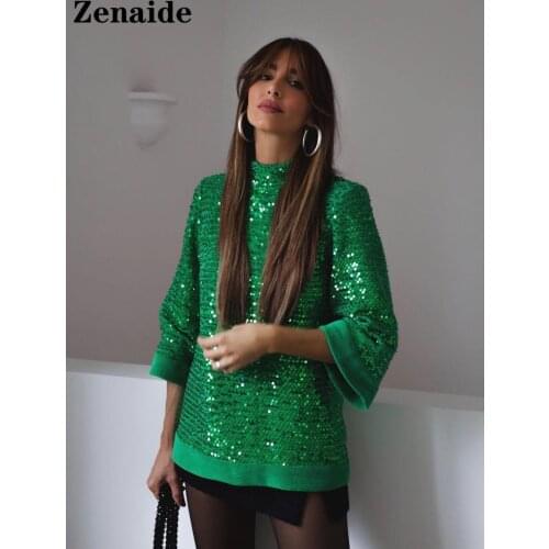 Зеленые блузки ZENAIDE China At AliExpress