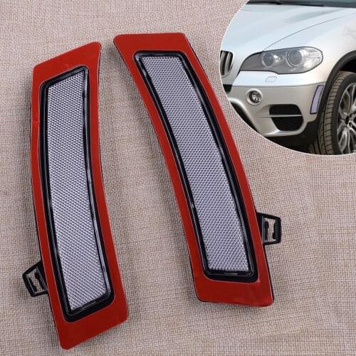 1 Pair Clear Front Bumper Reflector Side Marker Light Fit for BMW E70 X5 xDrive35d xDrive35i xDrive50i 2011 2012 2013
