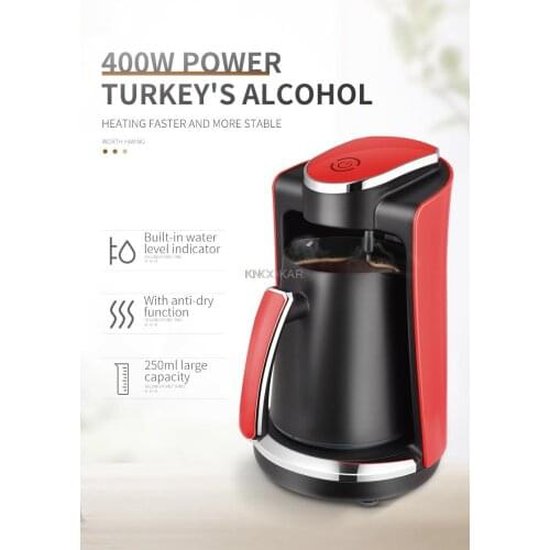 220V 250ML Household Portable Fully Automatic Double Cup Turkish Coffee Maker Reusable Coffee Maker