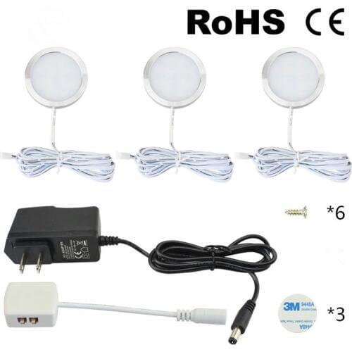 3/4/6/8PCs/set 12V Under Cabinet Light Wireless Downlight Spotlights Kitchen Cabinets Cupboard Light Stair Lights LED Lighting