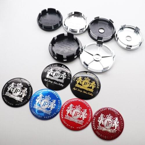 4pcs 56mm 60mm 65mm 68mm JP JUNCTION PRODUCE Car Logo Wheel Center Hub Cap Rim Badge Cover Refit Emblem Sticker Auto Accessories