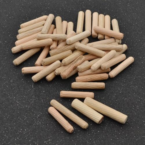 50pcs M6/8/*30/40mm Wooden Dowel Cabinet Drawer Round Fluted Wood Craft Pins Rods Set Furniture Fitting wooden dowel pin
